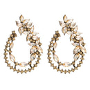 Fashion Hollow Irregular Drop Shape Women Rhinestone Earrings