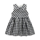 Cute Girls Cotton Plaid Printed Peter Pan Collar Dress