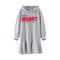 Girl Youth Cotton Letter Printed Hooded Casual Dress