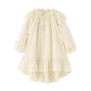 Pretty Girl Junior Cotton Lace Design Off Collar Dress