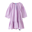 Girl Youth Cotton Solid Color Belt Design Dress