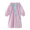 Fashion Girl Junior Cotton Stripes Printed Off-Shoulder Dress