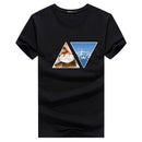 Men Cotton Letter Printed Casual Tops