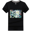 Men Cotton Letter Printed Fresh Style Tops