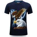 Fashion Men Eagle 3D Printed Short Sleeves Tees