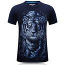 Men Lifelike Tiger 3D Printed Short Sleeves Tops