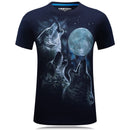 Men Cotton Wolf Pack 3D Printed Breathable Tops