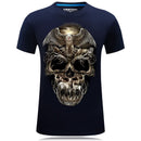 Men Cotton Skull 3D Printed Casual Tops