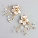 New Arrival Alloy Flower Pattern Imitation Pearl Crystal Wedding Shoe Buckles