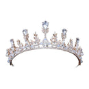 Women Golden Color Handmade Drop Shape Crystal Wedding Tiara