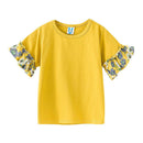 Girl Junior Cotton Patchwork Short Sleeves Tops