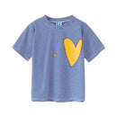 Girls Youth Heart Printed Casual Tee