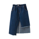 Girl Junior Cotton Unique Design Irregular Denim Skirts