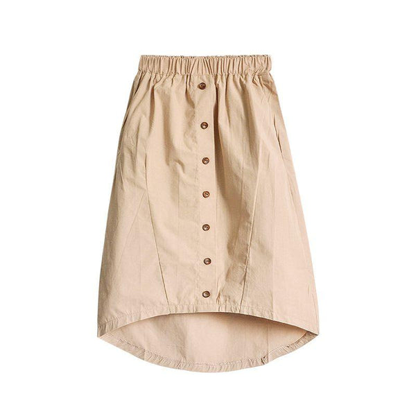Girl Youth Cotton Button Irregular Design Skirts