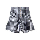 Girl Junior Cotton Plaid Printed Ruffle Design Shorts