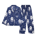 Men Owl Printed Long Sleeves Pajama Set