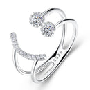 Fashion Double Layer Ball Design Women Casual Silver Ring