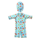 2 Pcs Boys Cute Animals Printed Swimwear And Cap