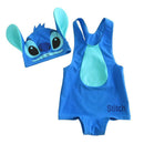 2 Pcs Boys Cartoon Swimwear And Cap