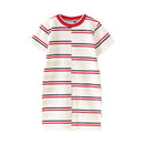 Girl Youth Stripes Printed Short Sleeves Dress