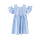 Girl Junior Blue Off-shoulder Pretty Dress