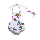 2 Pcs Baby Girls Cherry Printed Bodysuit And Headband