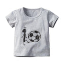 Boys Cotton Football Printed Round Neck Tops