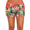 Women Loose Pattern Multicolor Flower Print Swimming Shorts