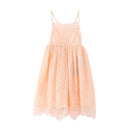 Girl Youth Lace Design Spaghetti Strap Dress