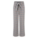 Elegant Women Plaid Pattern Hot Sale Casual Crop Pants