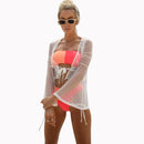Hot Sale Women Sexy Knotted Hollow Out Mesh Design Beach Tops