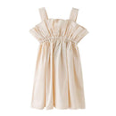 Girl Junior Cotton Beige Ruffle Design Dress