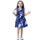 Fresh Style Girl Cotton Leaves Print Cute Dress