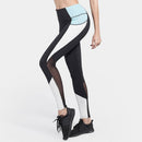 Women Outdoor Color Blocking Design High-waisted Elastic Leggings