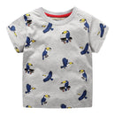Boys Cotton Cartoon Print Short Sleeves Tee