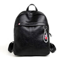 Casual Lady Solid Color PU Leather Large Capacity Campus Style Backpack
