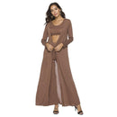 Women Fashion Casual Crop Top Loose Pants Long-sleeve Cardigan 3pcs/set