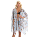 Women Dolman Sleeve Floral Print Ultrathin Sun-protective Cover-ups