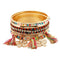 Women Multilayer Bohemian Style Colorful Beads Tassel Design Bangles