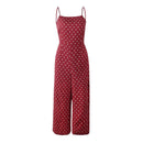 Classic Polka Dot Print Sleeveless Knotted Cut Out Jumpsuits