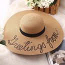 Creative Letter Pattern Summer Sun-protective Wide-brim Sun Hat
