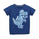 Boys Cartoon Dinosaur Print Short Sleeves Tee