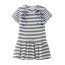 Girl Butterfly Print Round Collar Dress