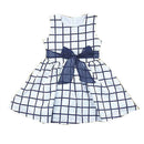 Baby Kid Girl Blue Plaid Sleeveless Princess Dress