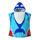 Kid Cartoon Shark Pattern Hooded Bathrobe