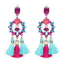 Hot Sale Multicolor Tassel Women Exaggerated Boho Earrings