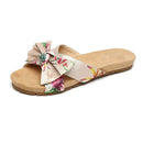Bowknot Pattern Open Toe Casual Beach Slippers Shoes
