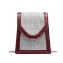Cool Women Mini Size Contrast Color PU Studded Metal Chain Bag