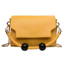 Creative Beads Decor PU Woven Handle Square Bag