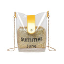 Casual Summer 2pcs/set Fashion Sequin Design PVC Bucket Bag
